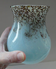 Load image into Gallery viewer, Blue 1930s Monart Glass Vase with Gold Aventurine
