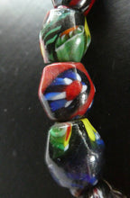 Load image into Gallery viewer, 1920s Antique MORRETTI Venetian Glass Millefiori Bead Necklace. 39 Beads in Total
