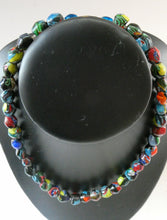 Load image into Gallery viewer, 1920s Antique MORRETTI Venetian Glass Millefiori Bead Necklace. 39 Beads in Total
