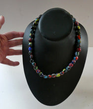 Load image into Gallery viewer, 1920s Antique MORRETTI Venetian Glass Millefiori Bead Necklace. 39 Beads in Total
