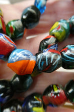 Load image into Gallery viewer, 1920s Antique MORRETTI Venetian Glass Millefiori Bead Necklace. 39 Beads in Total
