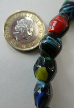 Load image into Gallery viewer, 1920s Antique MORRETTI Venetian Glass Millefiori Bead Necklace. 39 Beads in Total
