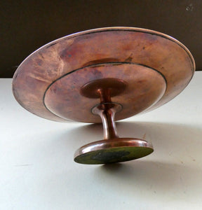 1850s Antique Cast Copper ART UNION Tazza featuring Rims Decorations with Putti Frolicking in Scrolling Foliage