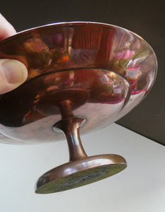 1850s Antique Cast Copper ART UNION Tazza featuring Rims Decorations with Putti Frolicking in Scrolling Foliage