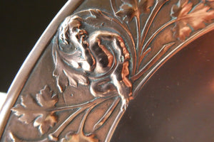 1850s Antique Cast Copper ART UNION Tazza featuring Rims Decorations with Putti Frolicking in Scrolling Foliage