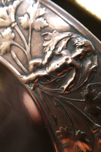 1850s Antique Cast Copper ART UNION Tazza featuring Rims Decorations with Putti Frolicking in Scrolling Foliage