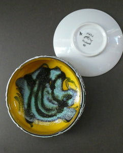 Pair of 1970s Poole Pottery Delphis Dishes. Shallow Bowl and Small Plate