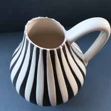 Load image into Gallery viewer, Large 1950s WEST GERMAN Black and White Striped Pitcher Vase by Liesel Spornhayer for Schlossberg
