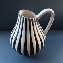 Load image into Gallery viewer, Large 1950s WEST GERMAN Black and White Striped Pitcher Vase by Liesel Spornhayer for Schlossberg
