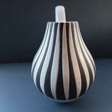 Load image into Gallery viewer, Large 1950s WEST GERMAN Black and White Striped Pitcher Vase by Liesel Spornhayer for Schlossberg
