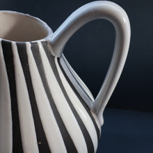 Load image into Gallery viewer, Large 1950s WEST GERMAN Black and White Striped Pitcher Vase by Liesel Spornhayer for Schlossberg
