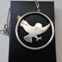 Load image into Gallery viewer, SHETLAND SILVER. Vintage LARGE Hallmarked Brooch by James Kerr of Lerwick. Shetland. Owl Design
