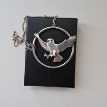 Load image into Gallery viewer, SHETLAND SILVER. Vintage LARGE Hallmarked Brooch by James Kerr of Lerwick. Shetland. Owl Design
