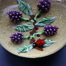 Load image into Gallery viewer, Vintage LIMITED EDITION 1990 Caithness Glass Paperweight. Entitled "Blackberries and Ladybird" by William Manson
