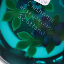 Load image into Gallery viewer, SCOTTISH Limited Edition 1992 Caithness Lampwork Paperweight ROSE GARLAND  by William Manson. Signed to the base 
