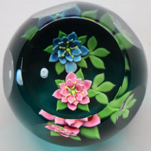 Load image into Gallery viewer, SCOTTISH Limited Edition 1992 Caithness Lampwork Paperweight ROSE GARLAND  by William Manson. Signed to the base 
