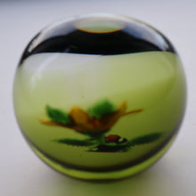 Load image into Gallery viewer, Vintage LIMITED EDITION 1991 Caithness Glass Paperweight. Entitled "Lily and Ladybird" by William Manson
