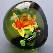 Load image into Gallery viewer, Vintage LIMITED EDITION 1991 Caithness Glass Paperweight. Entitled "Lily and Ladybird" by William Manson
