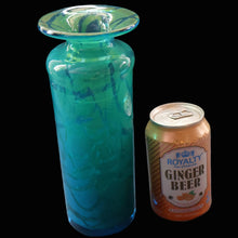 Load image into Gallery viewer, Vintage 1970s MDINA Maltese Glass "Ming Pattern" Slim Bottle Vase. Height 8 3/4 inches
