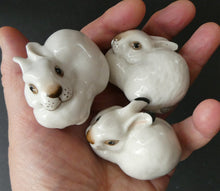 Load image into Gallery viewer, Vintage Lomonosov Soviet USSR Miniature Porcelain Group of White Rabbits
