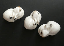 Load image into Gallery viewer, Vintage Lomonosov Soviet USSR Miniature Porcelain Group of White Rabbits
