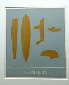 SCOTTISH ART. Limited Edition Screenprint "Seashells" (1971) by Ian Hamilton Finlay