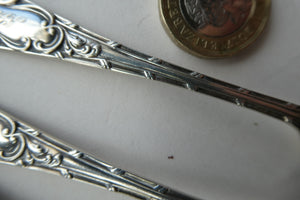 1901 Edwardian Teaspoons and Silver Sugar Tongs