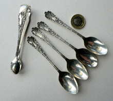 Load image into Gallery viewer, 1901 Edwardian Teaspoons and Silver Sugar Tongs
