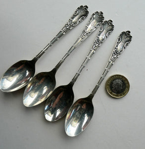 1901 Edwardian Teaspoons and Silver Sugar Tongs