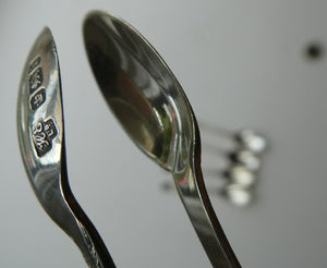 1901 Edwardian Teaspoons and Silver Sugar Tongs