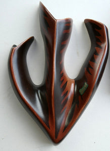 RARE Pair of 1950s Amorphic Terracotta Wall Pockets. Designed by Colin Melbourne for Beswick
