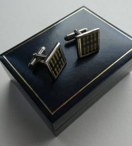 AQUASCUTUM Tartan Cufflinks. In original retail box. UNWORN