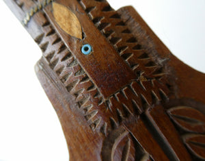 Vintage South American Folk Art. Treen Letter Opener or Paper Knife in the form of a Parrot