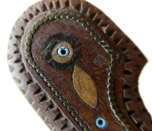 Vintage South American Folk Art. Treen Letter Opener or Paper Knife in the form of a Parrot