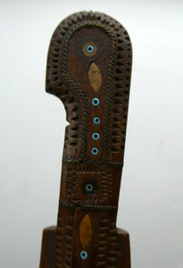 Vintage South American Folk Art. Treen Letter Opener or Paper Knife in the form of a Parrot