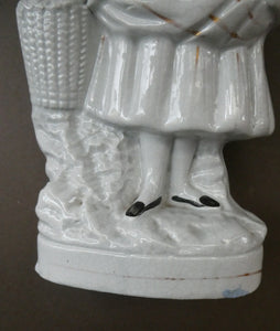 Antique 19th Century STAFFORDSHIRE Pottery Figurine of a Scottish Newhaven Fishwife Media 1 of 14