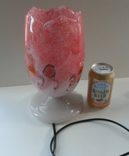 Load image into Gallery viewer, 1950s Scottish VASART Glass Tulip Lamp in Lilac Grey and Mottled Rose Pink Colours. WORKING
