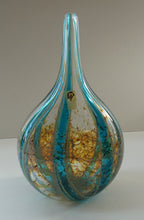 Load image into Gallery viewer, Vintage Maltese Mdina Crysal Blue Stripe LOLLIPOP Vase. 8 inches High
