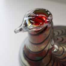 Load image into Gallery viewer, Large Vintage 1980s Finnish Glass Pheasant Bird. Nuutajarvi Sticker. Oiva Toikka Design
