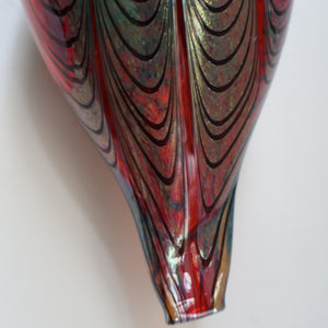 Large Vintage 1980s Finnish Glass Pheasant Bird. Nuutajarvi Sticker. Oiva Toikka Design