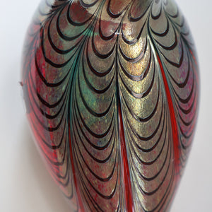 Large Vintage 1980s Finnish Glass Pheasant Bird. Nuutajarvi Sticker. Oiva Toikka Design