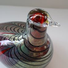 Load image into Gallery viewer, Large Vintage 1980s Finnish Glass Pheasant Bird. Nuutajarvi Sticker. Oiva Toikka Design
