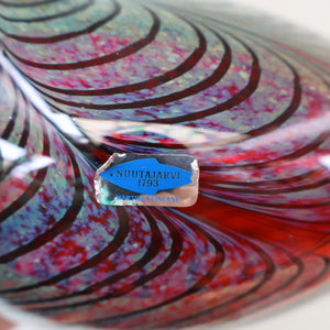 Large Vintage 1980s Finnish Glass Pheasant Bird. Nuutajarvi Sticker. Oiva Toikka Design
