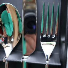 Load image into Gallery viewer, SIX BOXED SETS of ALESSI Nuovo Milano Cutlery. 4 Pieces (Knife, Fork, Spoon and Teaspoon) (24 Pieces)
