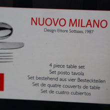 Load image into Gallery viewer, SIX BOXED SETS of ALESSI Nuovo Milano Cutlery. 4 Pieces (Knife, Fork, Spoon and Teaspoon) (24 Pieces)
