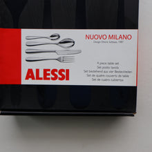 Load image into Gallery viewer, SIX BOXED SETS of ALESSI Nuovo Milano Cutlery. 4 Pieces (Knife, Fork, Spoon and Teaspoon) (24 Pieces)
