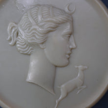 Load image into Gallery viewer, Vintage 1930s ART DECO Celluloid Lidded Power Pot with Image of the Moon Goddess, Diana
