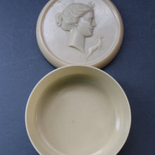 Load image into Gallery viewer, Vintage 1930s ART DECO Celluloid Lidded Power Pot with Image of the Moon Goddess, Diana
