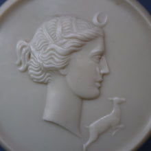 Load image into Gallery viewer, Vintage 1930s ART DECO Celluloid Lidded Power Pot with Image of the Moon Goddess, Diana
