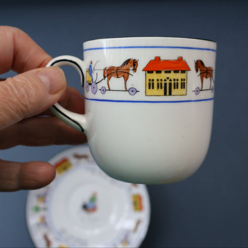 Antique 1920s Nursery Cup and Saucer. Attractive 